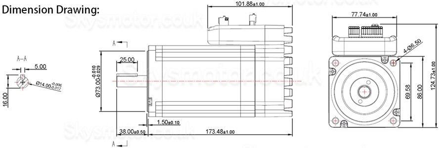 JMC NEMA 34 Integrated Closed Loop Stepper Motor iHSS86-80-100 1.8 Deg 9.8 Nm 6A 80V 2 Phase